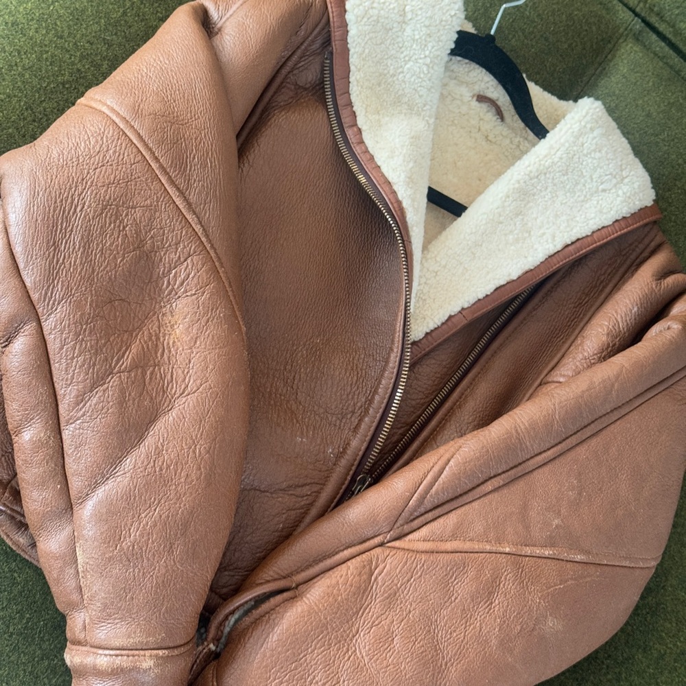 Brown Shearling Lined Leather Jacket